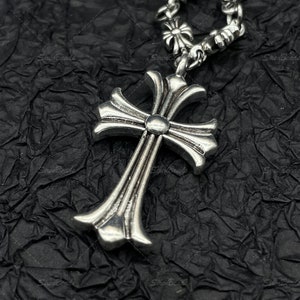 Chrome Hearts Style Necklace, Silver Plated Cross Gothic Chain With ...