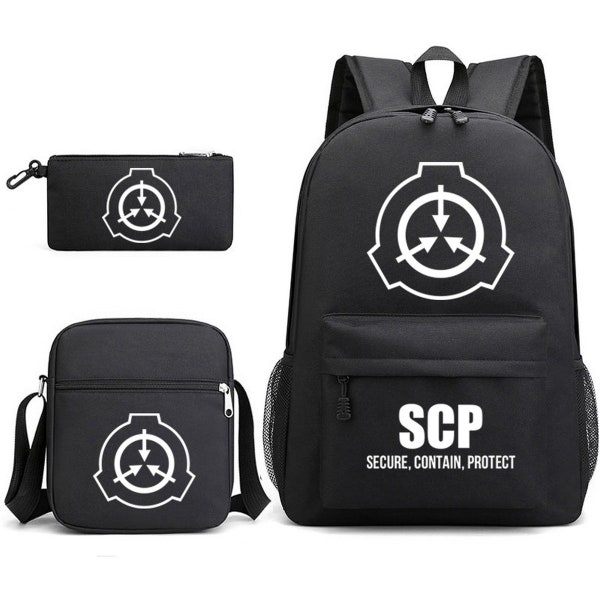 Set of 3 SCP Foundation Backpack SCP Foundation Crossbody Bag SCP Foundation Purse