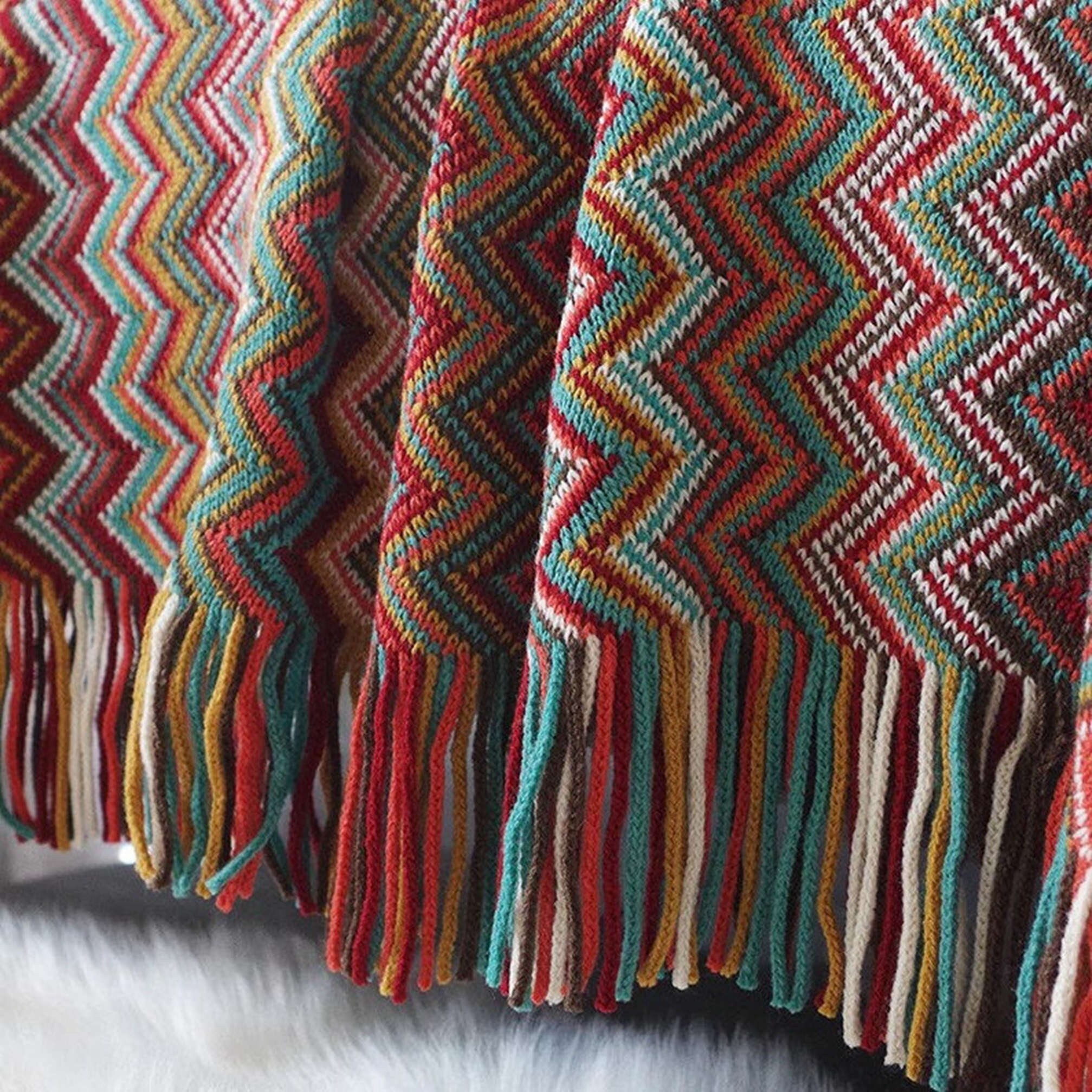 Retro Sofa Throw Woven Bed Throw Vintage Mid Century Style Etsy UK