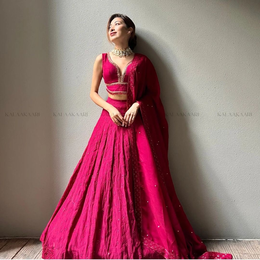 Rani Pink Viscose Lehenga Choli