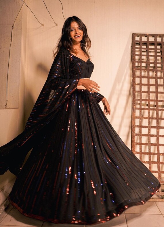 Sabyasachi Black & Golden Anarkali Set