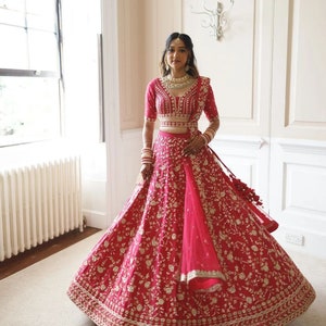 Buy Teen Girls Pink Art Silk Embroidered Kali Style Lehenga Set Wedding  Wear Online at Best Price