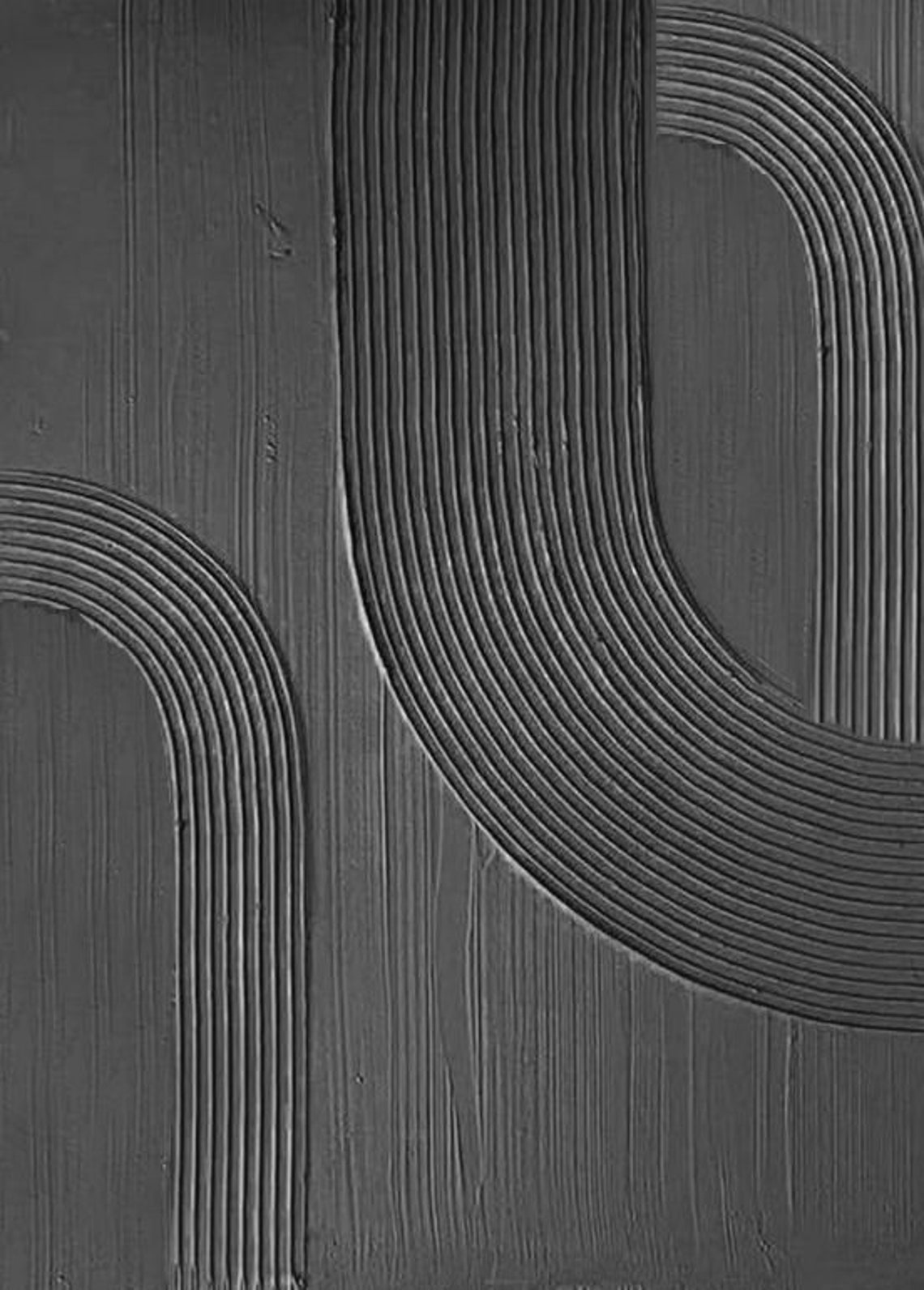 Arch Wall Art Black Minimalism Painting Black Wall Art Black Etsy