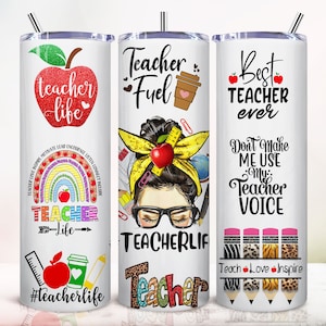 Teacher 20 oz Skinny Tumbler, Teacher Tumbler Sublimation Design, Teacher Appreciation, Chaos Coordinator, Teacher Life PNG Digital Download