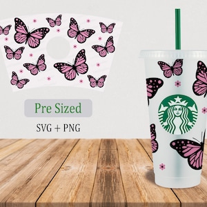 Butterfly Venti Cold Cup Wrap Design (SVG, PNG Digital Download)