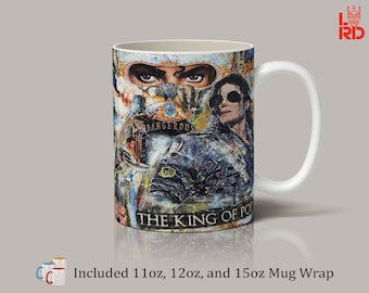 The King Of Pop Mug Designs, Sublimation Designs for 11oz, 12oz and 15oz Mug, PNG Digital Download