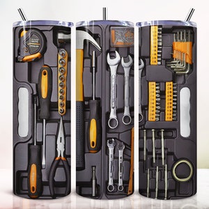 Mechanic Tool Box Tumbler Wrap: Father&#39;s Day Sublimation Design (PNG)