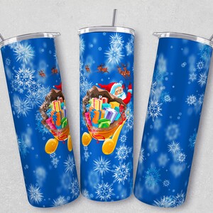Weihnachtsmann 20 Unzen Skinny Tumbler Wrap Sublimation gerade und konisch, Weihnachten Tumbler Wrap, PNG
