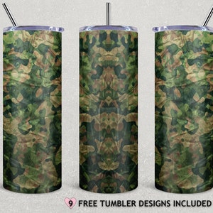 Green Camouflage Tumbler Wrap, 20oz Skinny Tumbler,Camouflage Tumbler for Straight and Tapered, Tumbler Sublimation Design, PNG