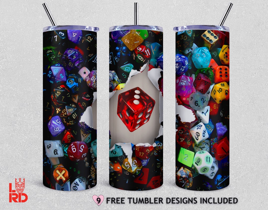 20oz Skinny Tumbler Dice Set Sublimation Design Dice Tumbler Etsy