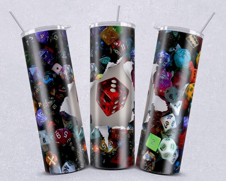 20oz Skinny Tumbler Dice Set Sublimation Design Dice Tumbler Etsy