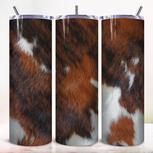 Cowhide Tumbler Sublimation Design: Cowgirl Fur Print (Digital Download)