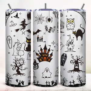 Happy Halloween Tumbler Wrap, Halloween Sublimation Design, 20 oz Skinny Tumbler, PNG File