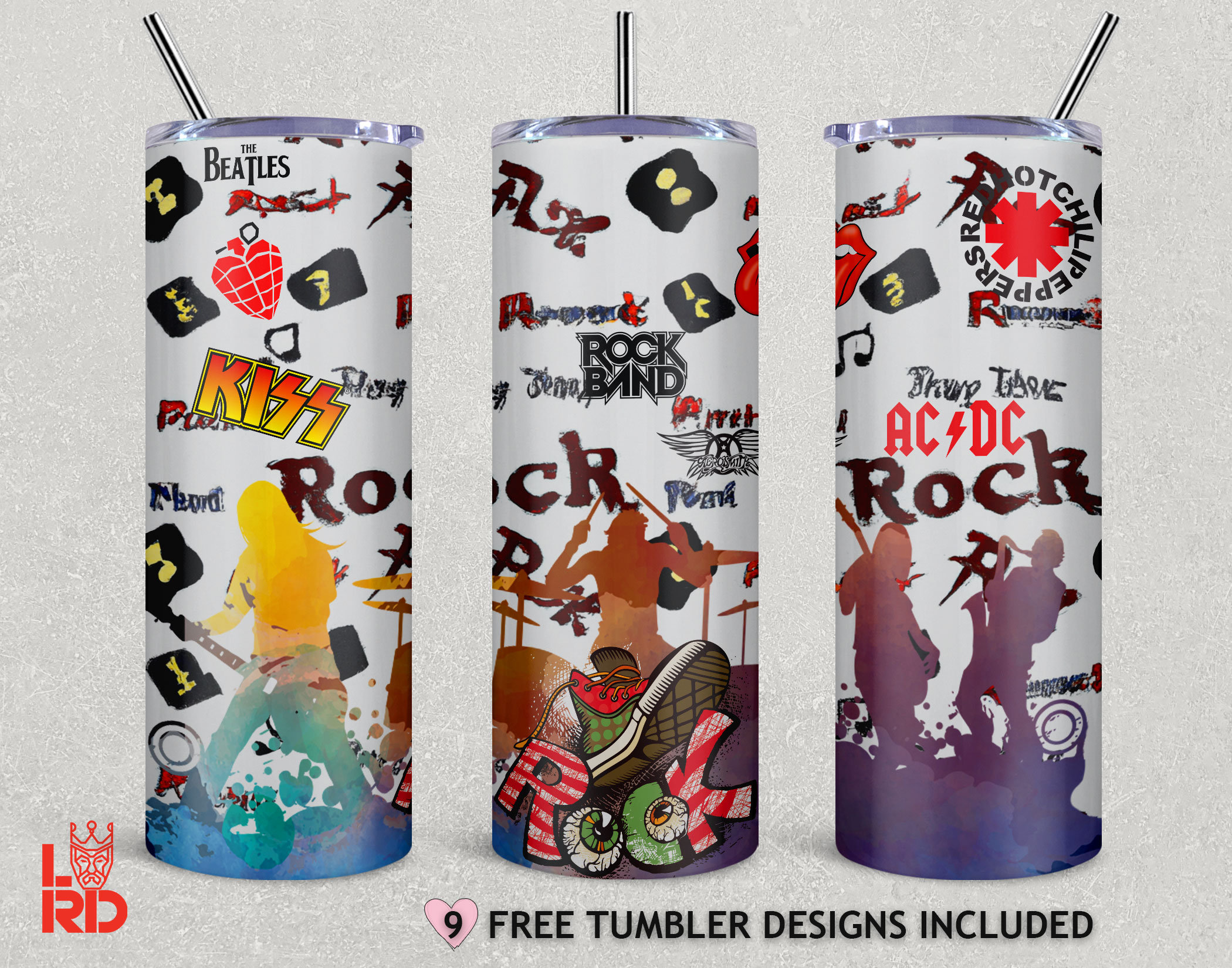 Rock Bands Tumbler Wraps Rock Tumbler Png Digital Tumbler Etsy