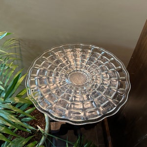 Indiana Glass Footed Sandwich Torte Cake Plate ~ Vintage