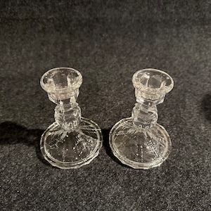 Lead Crystal Candle Stick Holders ~ Vintage ~ Set of 2