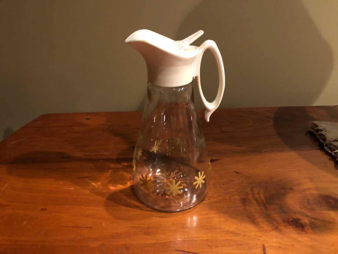 Vintage/retro Log Cabin Maple Syrup Pitcher Starburst Pattern 1960's Etsy