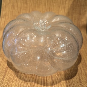 Unique Vintage Blown Clear Glass Pumpkin