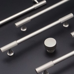 Brushed Nickel Cabinet Pulls Drawer Handles Dresser Knobs Wardrobe Closet Handle Modern Kitchen Handles Yihuanghardware 3.78"5"6.3"8.8"12.6"