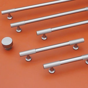 Brushed Nickel Drawer Handles Dresser Knobs Wardrobe Cupboard Handles Modern Kitchen Cabinet Handles Yihuanghardware 3.78"5"6.3"8.8"12.6"