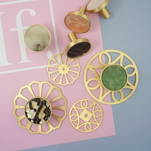 Colorful Drawer Knobs Unique Modern Brass Knobs Deco Dresser Knobs with Backplate Cupboard Knobs Gift Kitchen Cabinet Pulls Yihuanghardware