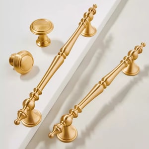 Gorgeous Brushed Gold Cabinet Knobs Handles Gold Door Handles Kitchen ...