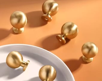 Brushed Gold Cabinet Pulls Knobs Gorgeous Solid Brass Ball Knobs Gold Sphere Drawer Knob Nordic Mini Ball Knobs Brass Kitchen Hardware