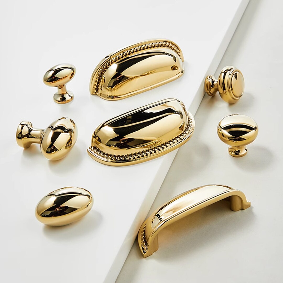Exquisite Cup Drawer Handle Mini Cabinet Knobs Polished Gold Kitchen ...