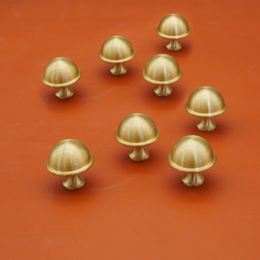 Solid Brass Mushroom Knobs Unique Drawer Knobs Pulls Cupboard
