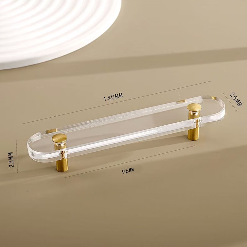 Acrylic Drawer Pulls Clear Gold Handle Gift Unique Etsy