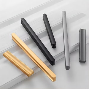 Brushed Gold Drawer Pulls Knobs Black Cabinet Pulls Modern Gray Wardrobe Handles Black Cabinet Hardware 2.5"3.78"5"6.3"7.56''8.8"10"12.6"