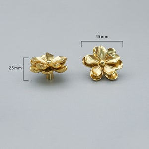 Einzigartige Blumen Kommode Knäufe Exquisite Kamelie Knäufe Knauf Schrank Knauf Geschenk Gold Türknauf Messing Gold Schrank Hardware Yihuanghardware Bild 5