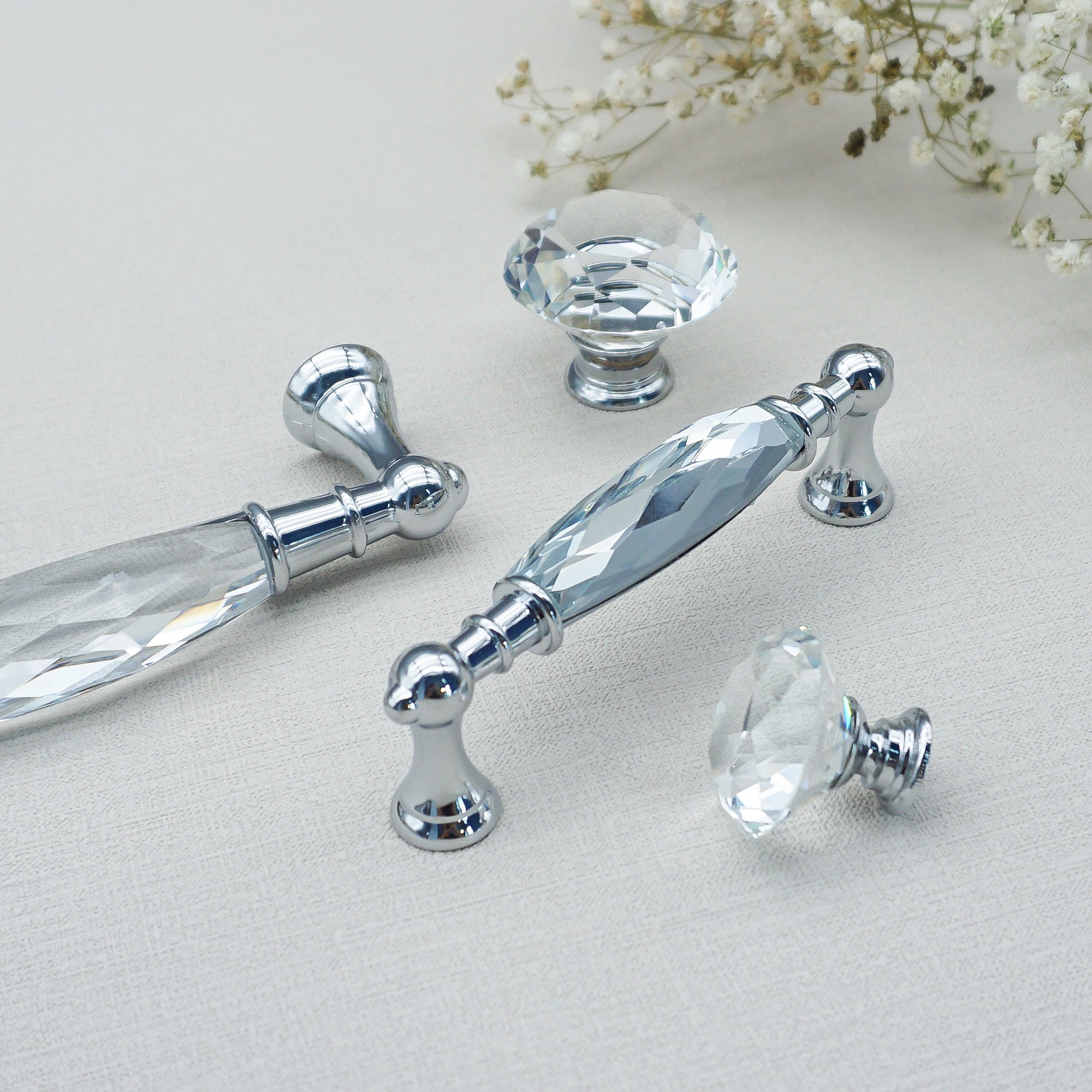 3.785chrome Silver Dresser Handles and Knobs Clear Etsy Hong Kong