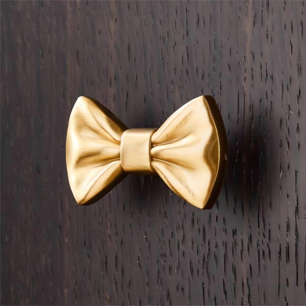 Brass Gold Bow Knobs Dresser Knobs  Unique Drawer Knobs Exquisite Cabinet Pull Gift Gold Door Knob Gold Cabinet Hardware Yihuanghardware