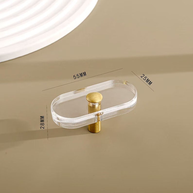 Acrylic Drawer Pulls Clear Gold Handle Gift Unique Etsy