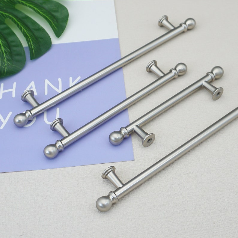 Brushed Nickel Pulls Nickel Drawer Pulls Modern Etsy