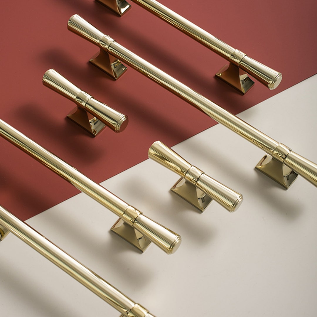 56.3polished Gold Pulls and Knobs Solid Brass Drawer Knobs