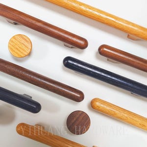 Natural Wood drawer knobs Handles,Black walnut Cabinet pulls,White Oak Kitchen door handles,solid wood dresser pull 3.78&quot;5&quot;6.3&quot;7.56&quot;12.6&quot;