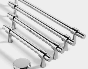 Minimalism Silver Chrome Drawer Knobs Pulls Chrome Cabinet Handle Dresser Handles Chrome Kitchen Hardware Yihuanghardware 3.78"5"6.3"7.56"