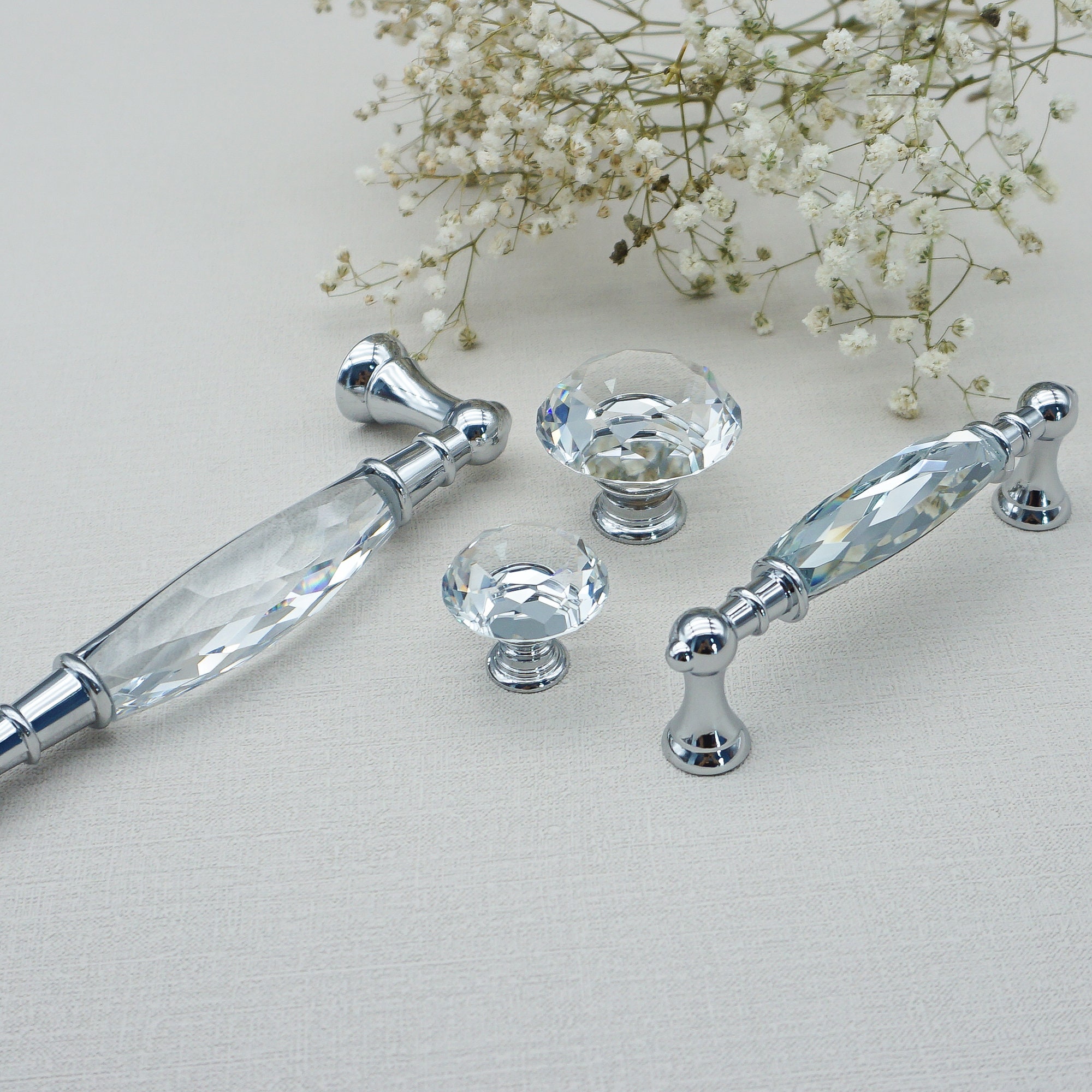 3.785chrome Silver Dresser Handles and Knobs Clear Etsy Hong Kong