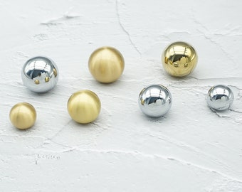 Silver Chrome Cabinet Knobs Pulls Solid Brass Mini Ball Door Knob Shiny Gold Drawer Knobs Gift Gold Kitchen Cabinet Hardware Yihuanghardware