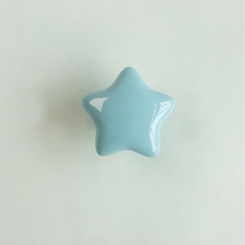 Colorful Star Ceramic Knob for Cabinets Dresser Knob Drawer Knob Yellow Blue Green Pink White Unique Kid Knobs Home Decor Yihuanghardware zdjęcie 6