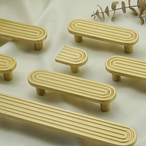 Einzigartige Fingerprint Griff Matte Gold Schubladenknäufe Küche Knäufe Griffe Massivem Messing Schubladenknauf Art-Deco-Schrankknauf Gold Küchenbeschläge