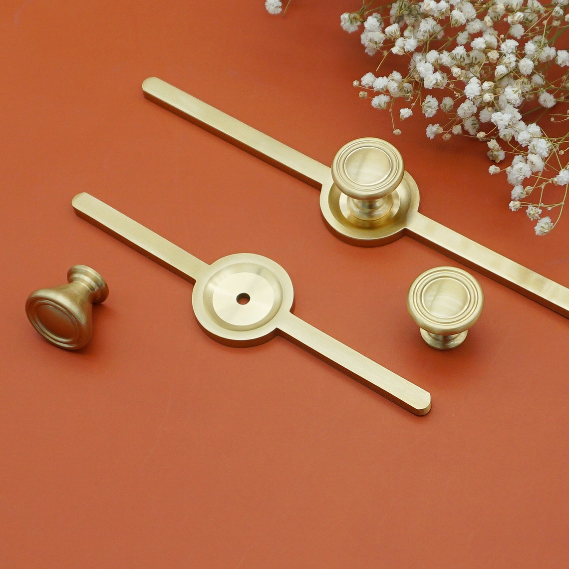 Solid Brass Knob With Backplate Unique Kitchen Door Etsy Hong
