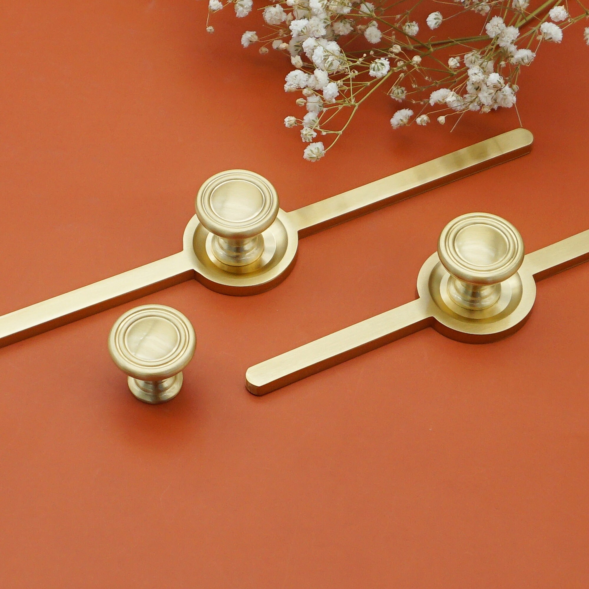 Solid Brass Knob With Backplate Unique Kitchen Door Etsy Hong