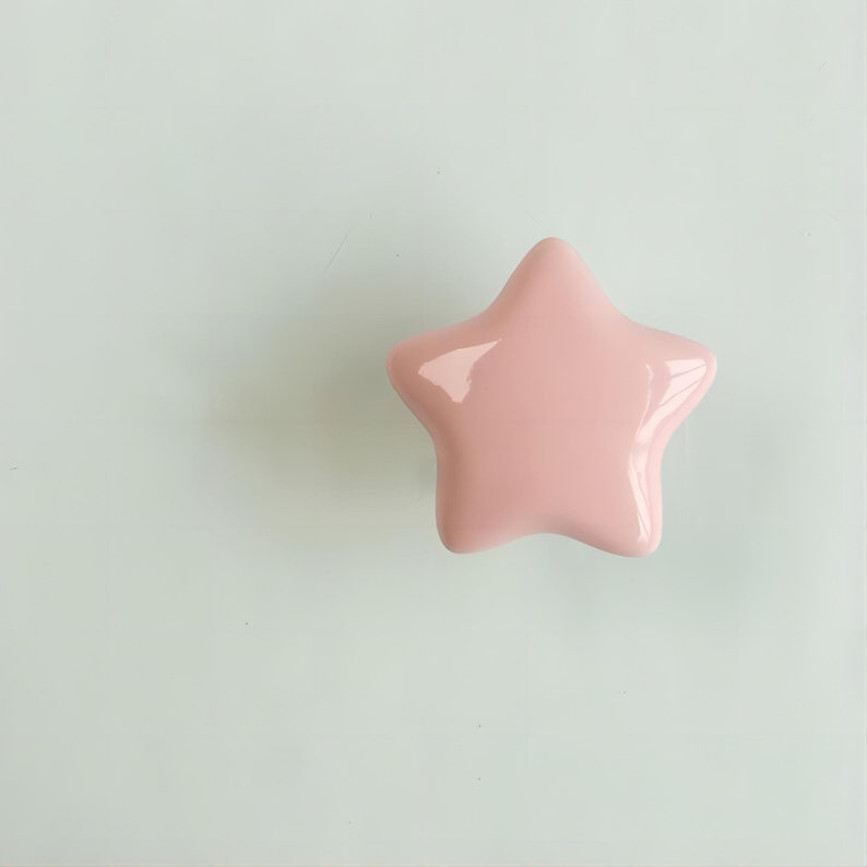 Colorful Star Ceramic Knob for Cabinets Dresser Knob Drawer Knob Yellow Blue Green Pink White Unique Kid Knobs Home Decor Yihuanghardware zdjęcie 4