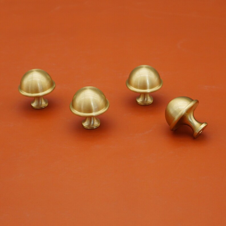 Solid Brass Mushroom Knobs Unique Drawer Knobs Pulls Etsy