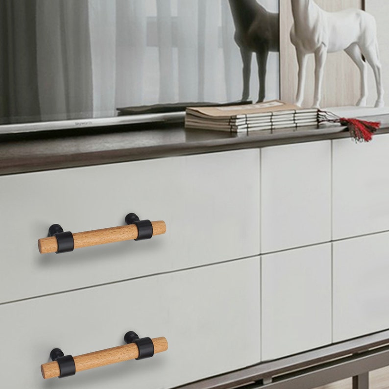 Adjustable Black Beech Wood Drawer Knob Handle Dresser Pulls Knobs Kitchen Cabinet Door Handle Gift Cupboard Handles Yihuanghardware 345 image 10