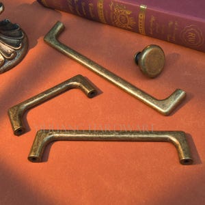 Aged bronze cabinet pulls,Round Drawer knob Handle,Antique Bronze Kitchen Door Handle,Rustic Kitchen Hardware 3.78&quot;5&quot;6.3&quot;7.56&quot;12.6&quot;