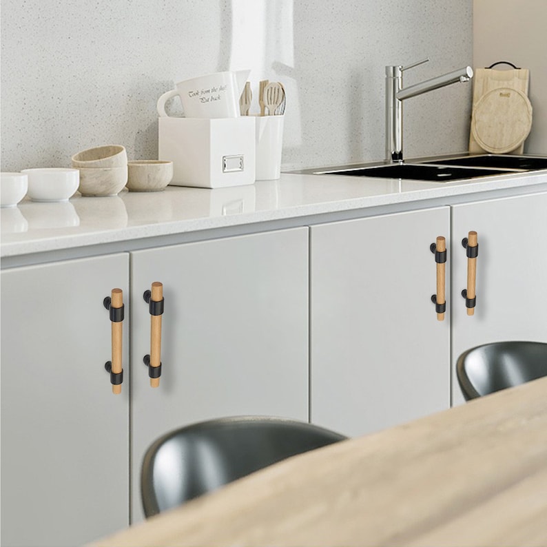 Adjustable Black Beech Wood Drawer Knob Handle Dresser Pulls Knobs Kitchen Cabinet Door Handle Gift Cupboard Handles Yihuanghardware 345 image 9